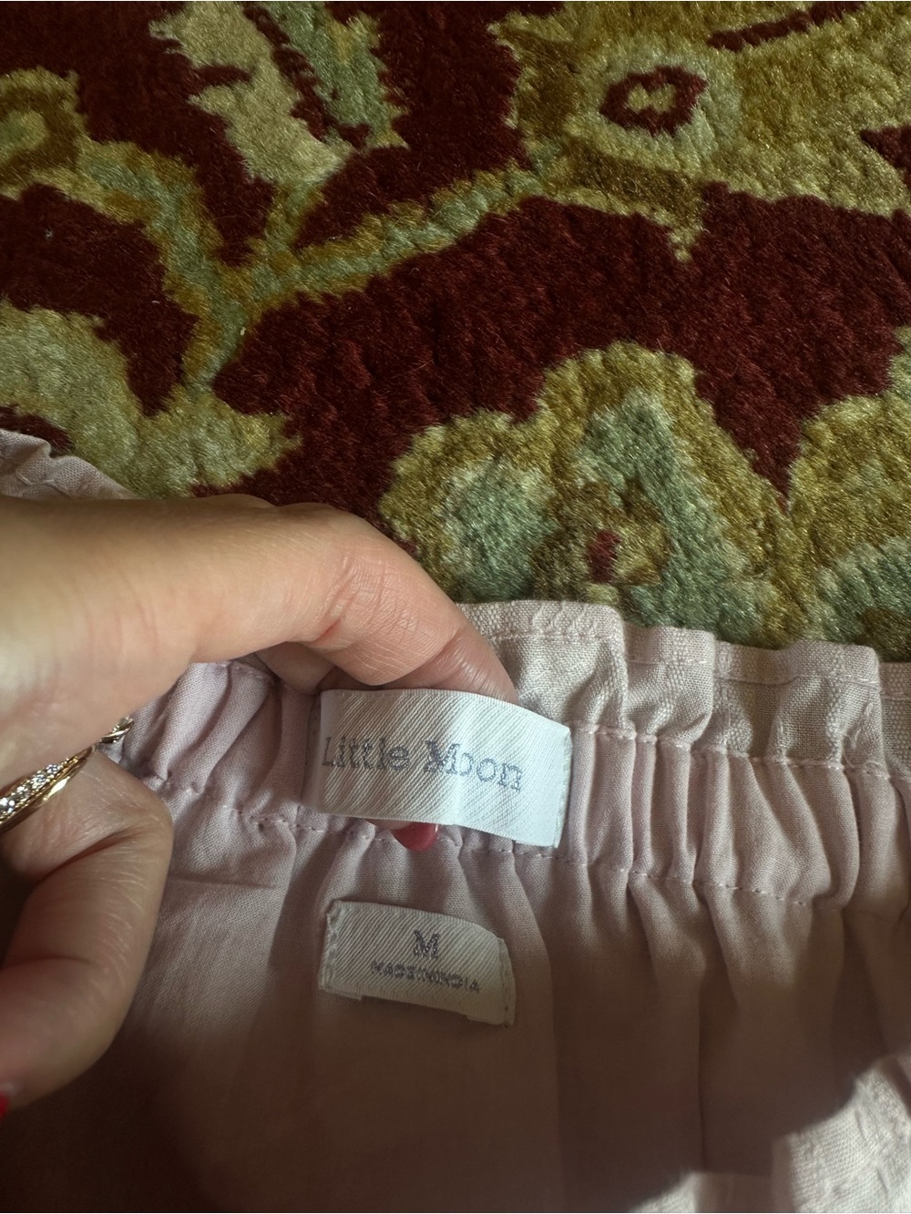 Light purple Tiered Cotton Skirt - Picture 2 of 3